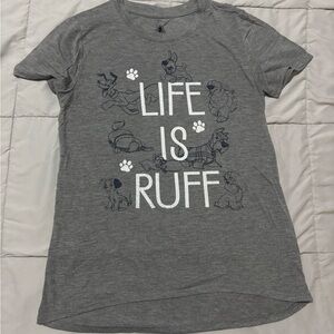 Disney Dog Grey t-shirt “life is ruff”